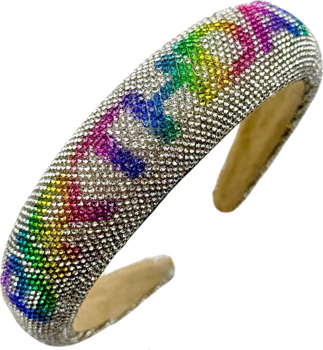 Multicolored crystal headband NEW Sold Out, Designer Gucci Metallic Crystal Webby Headband  main image 3