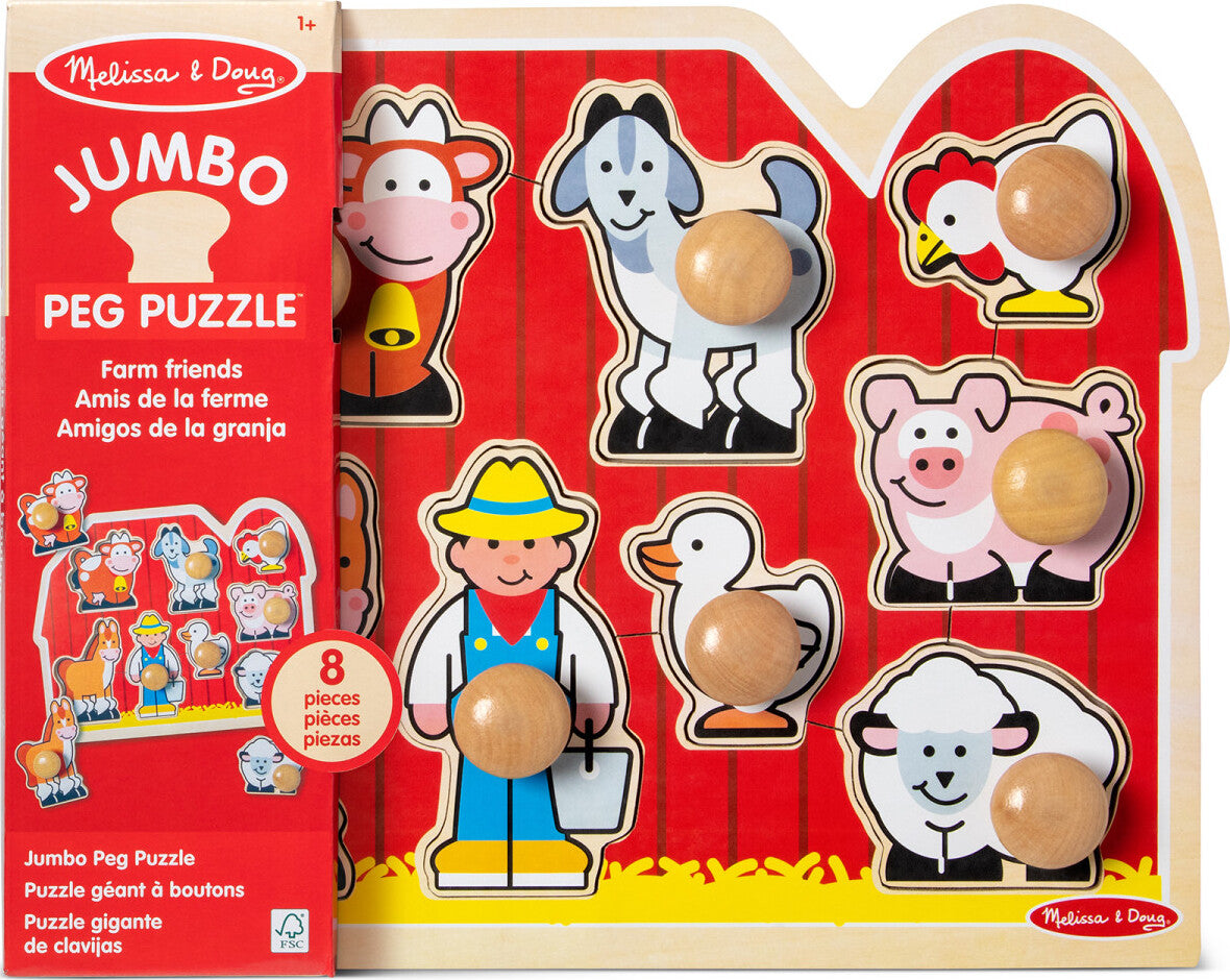 Farm Friends Jumbo Peg Puzzle - 8 Pieces – Be Beep a toy shop