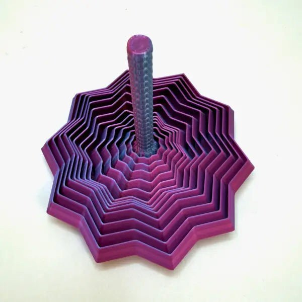 Sky Blue & Red Rose Medium Sensory Fidget Star w/ Handle