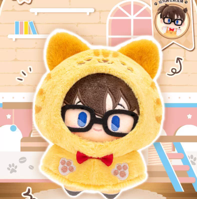 Detective Conan  Cat Cloak Series Plush Squeeze Badge Blind Box