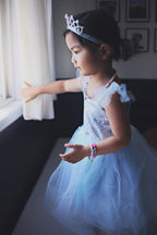 Blue Sequins Princess Dress (Size 7-8)