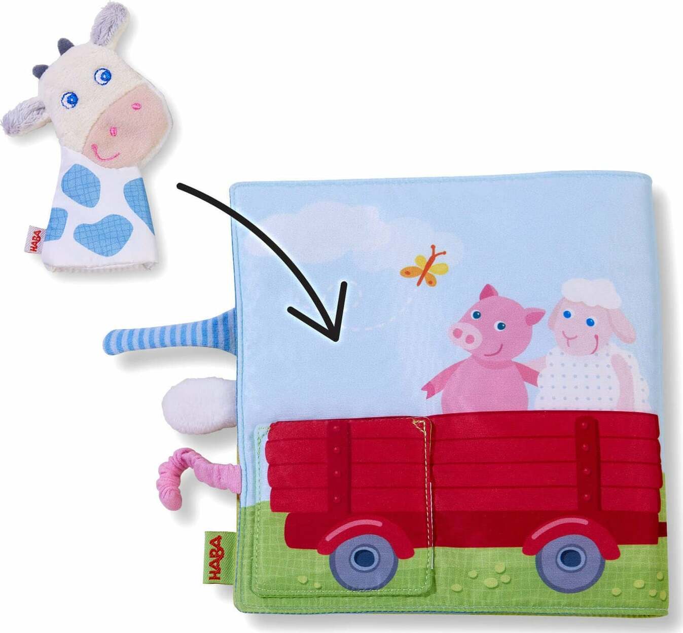Down on the Farm Soft Book with Cow Puppet