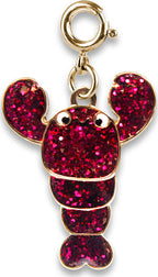 Gold Swivel Glitter Lobster Charm