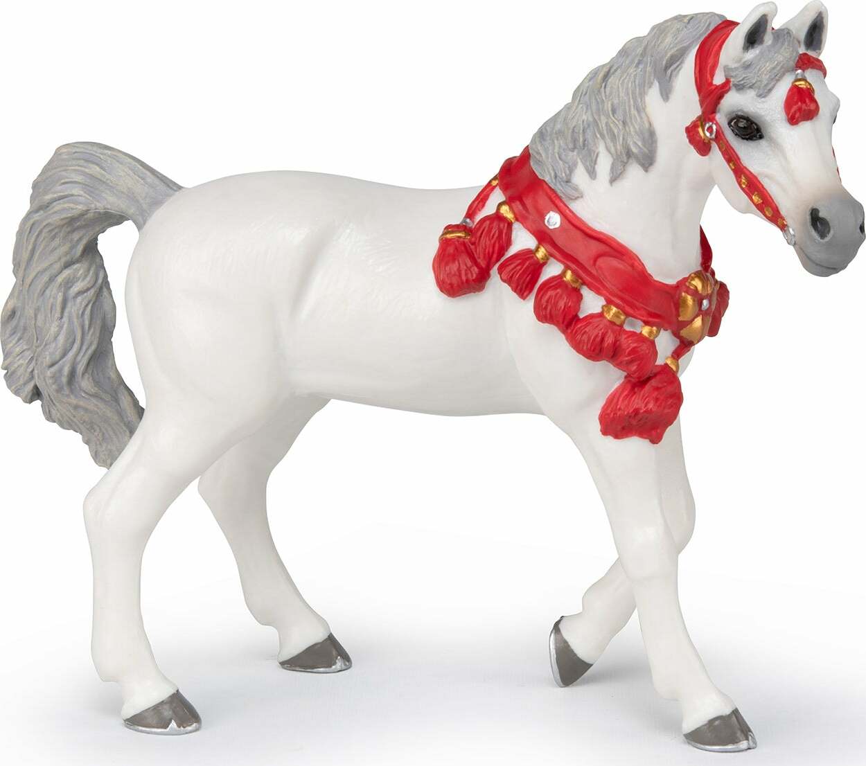 White Arabian Horse In Parade Dress