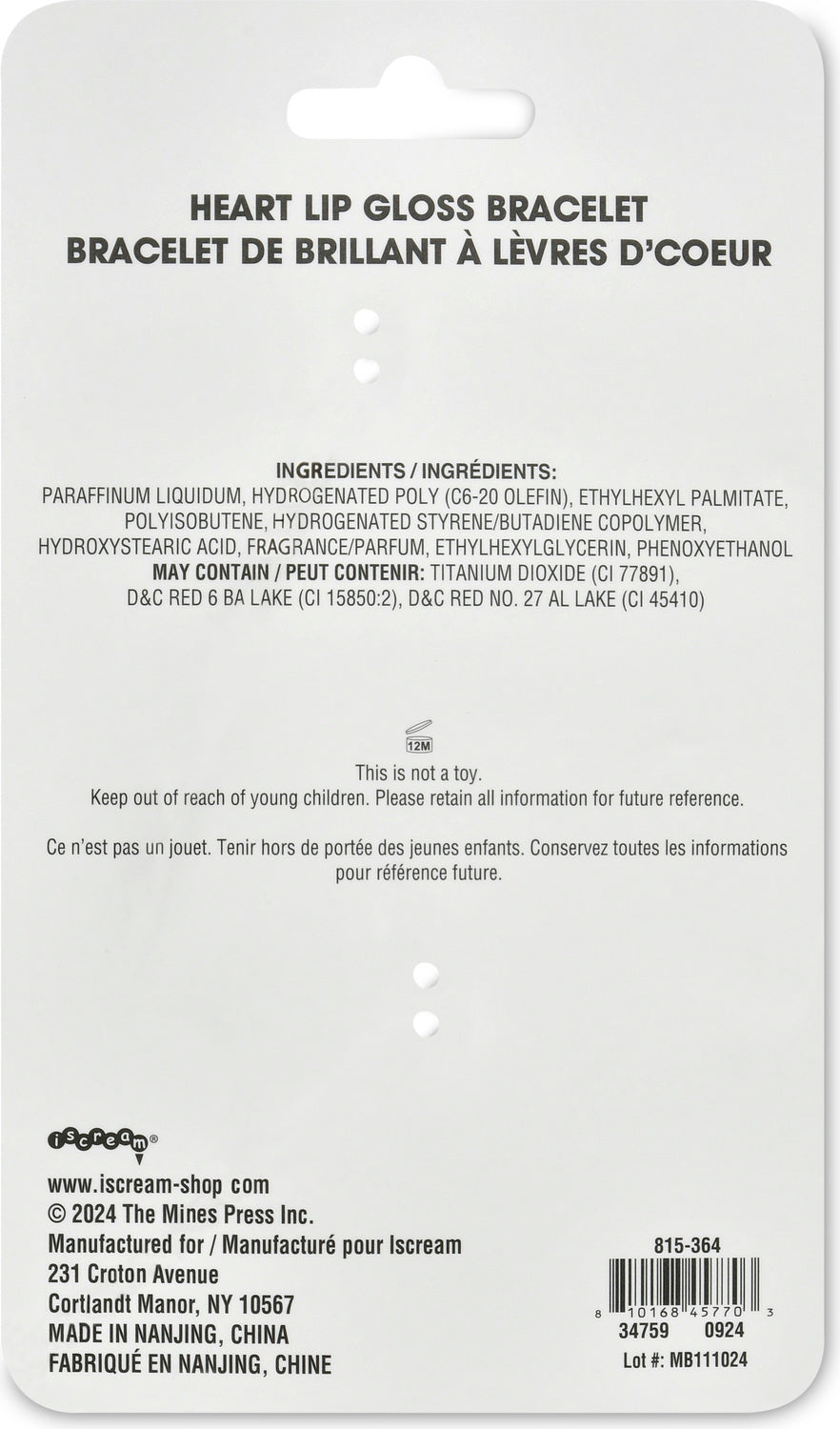 Heart Lip Gloss Bracelet