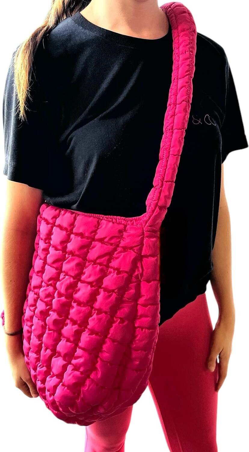 Pink Puffer Tote Bag