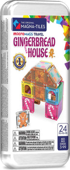 MAGNA-TILES microMAGS Gingerbread House Travel 24-Piece Set