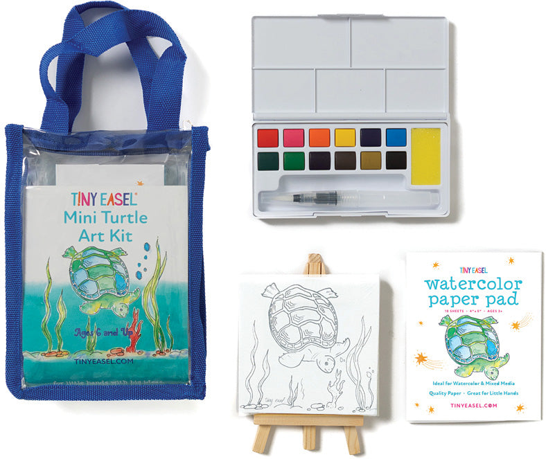 Tiny Easel Mini Turtle Art Kit