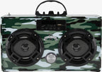 Bluetooth FM Radio W LED Speakers Green Camo Boombox