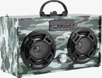 Bluetooth FM Radio W LED Speakers Green Camo Boombox