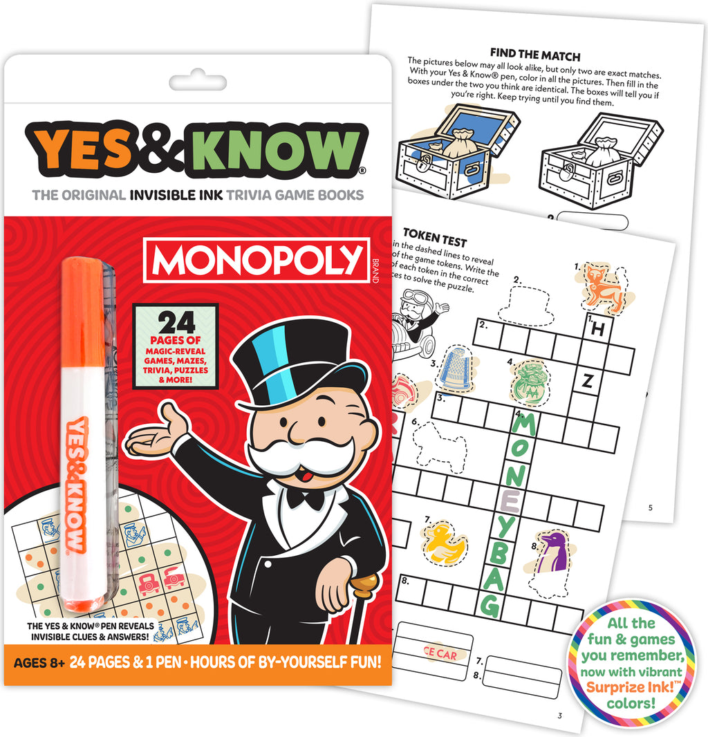 The Original Yes and Know Invisible Ink Trivia Game Books: Monopoly
