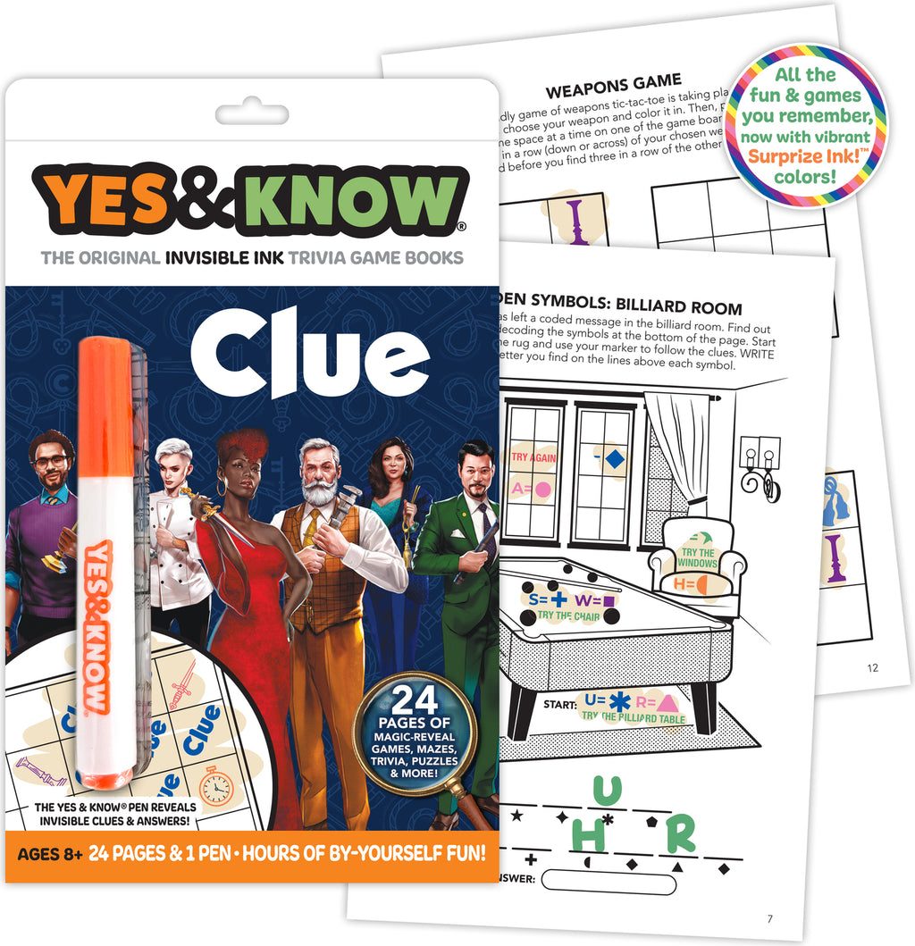 The Original Yes and Know Invisible Ink Trivia Game Books: Clue
