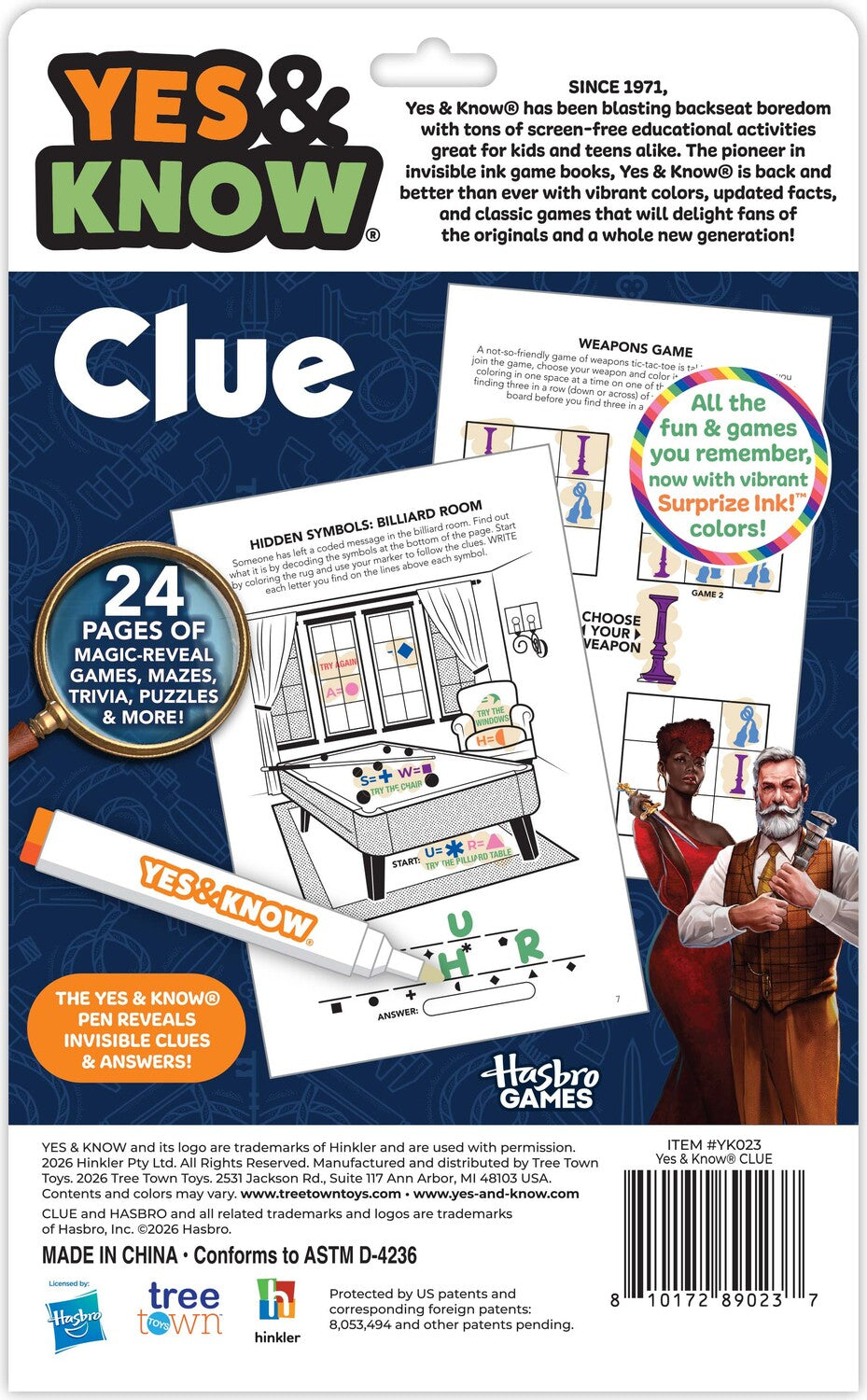 The Original Yes and Know Invisible Ink Trivia Game Books: Clue